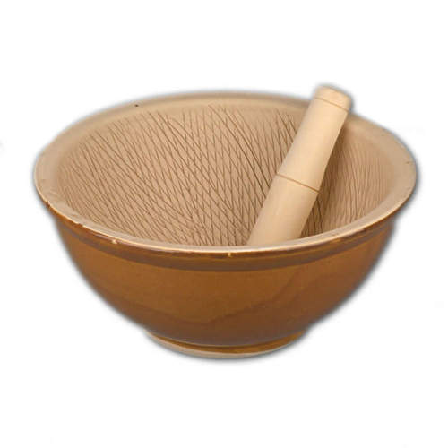高硬陶土容器捣蒜器粉碎钵擂钵米糊擂茶钵捣药盆磨盘超大号研磨盘