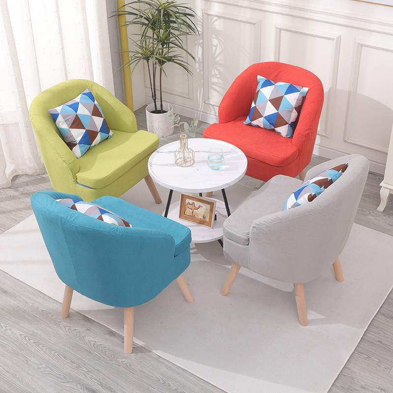 民宿沙发单人椅一人位卧室靠背椅小户型实木阳台休闲椅单人沙发椅,住宅家具,布艺沙发,淘宝优惠券,粉丝福利购,淘宝优惠卷