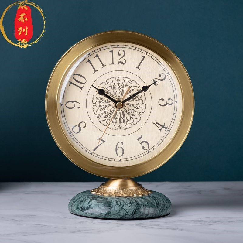 威弗列德家用时钟现代坐钟卧室静音石英钟表摆件黄铜台钟座钟客厅,家居饰品,桌面摆件,淘宝优惠券,粉丝福利购,淘宝优惠卷