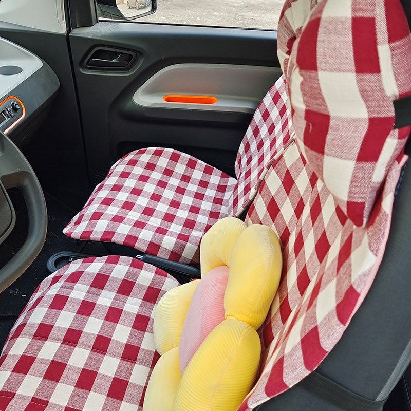 新英伦格子棉麻加厚车坐垫 可拆分体靠背垫 四季通用棉麻车座垫套,汽车用品/电子/清洗/改装,通用座套/座垫,淘宝优惠券,粉丝福利购,淘宝优惠卷
