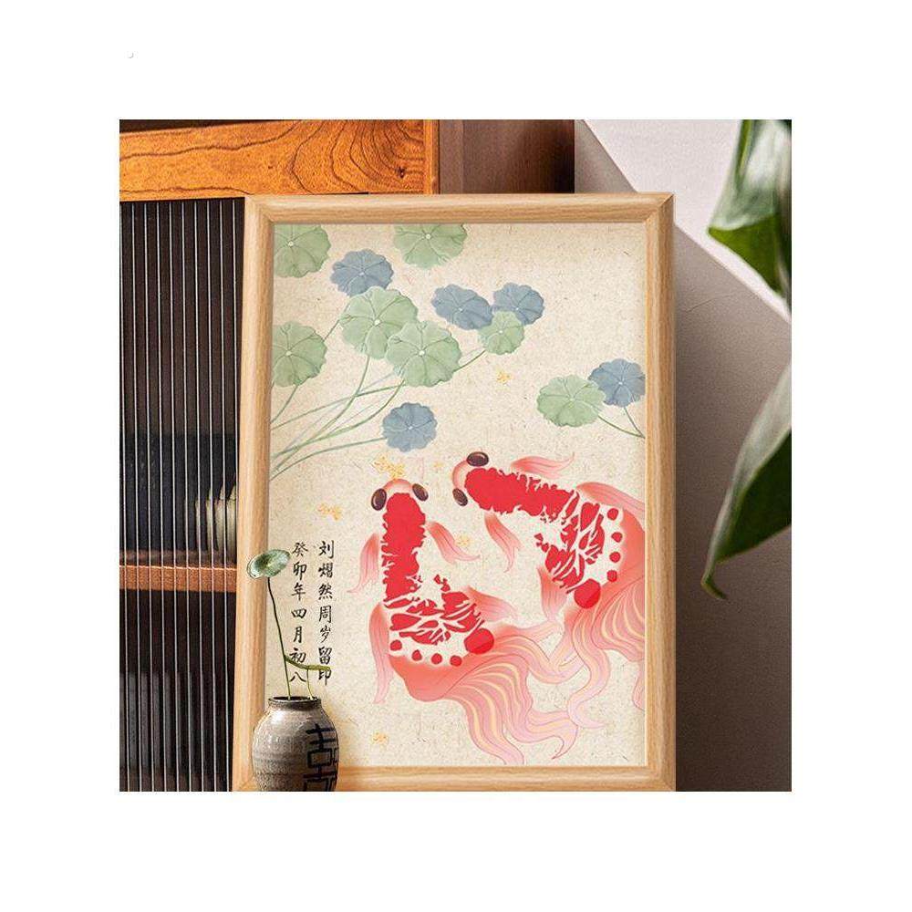 宝宝周岁手足印百天满月手脚印相框新款锦鲤印泥字画摆台礼物纪念,家居饰品,相框/画框,淘宝优惠券,粉丝福利购,淘宝优惠卷