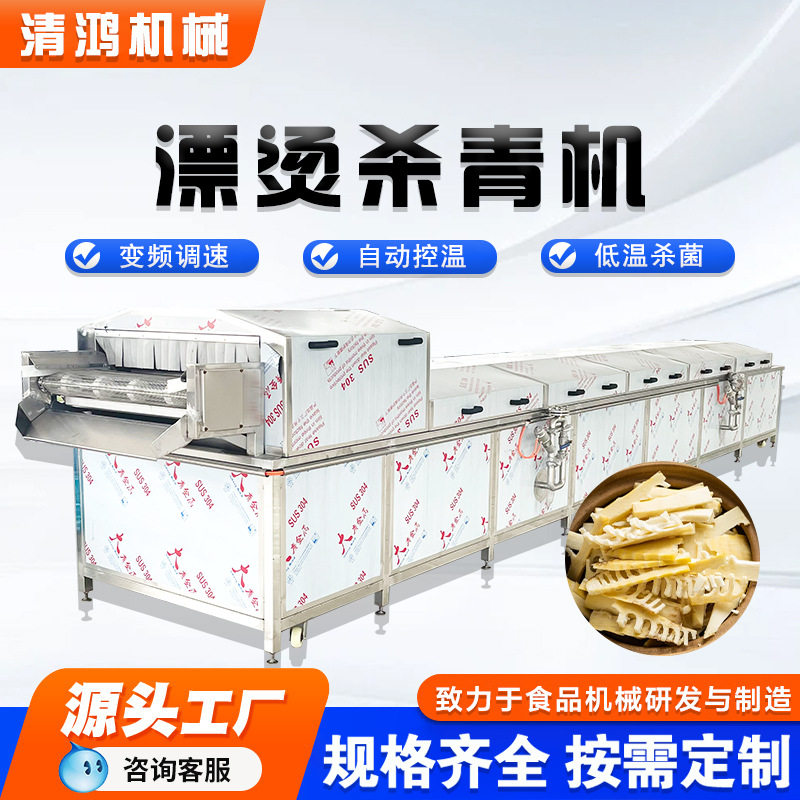 即食玉米加工成套设备 速冻豆角漂烫杀青机 山野菜漂烫生产流水线