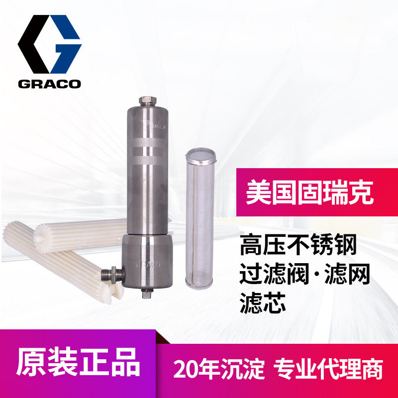 冠品美国固瑞克186075高压不锈钢过滤器  223160过滤网238438滤芯