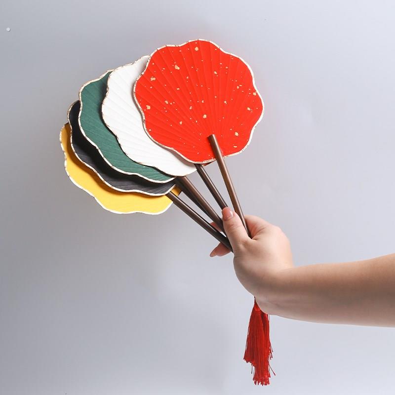 空白宣纸团扇中国风竹柄半熟宣纸手绘国画书法汉服扇子可来图定制