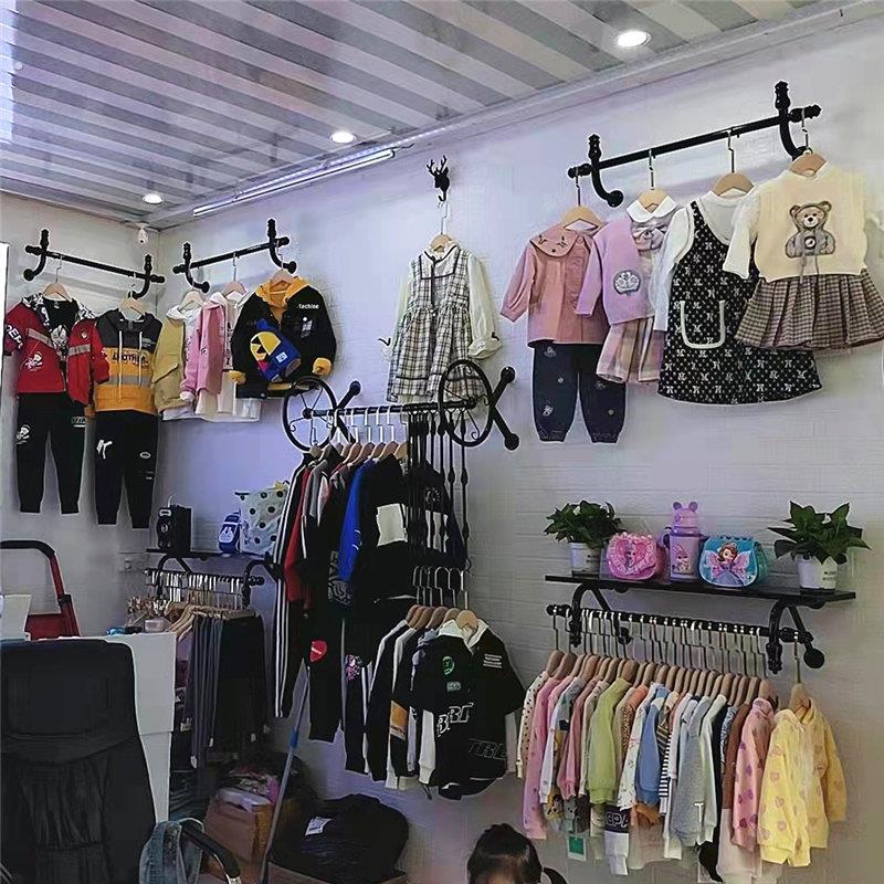 服装店展示架上墙女童装店铺装修挂衣架墙面壁挂式货架组合正侧挂