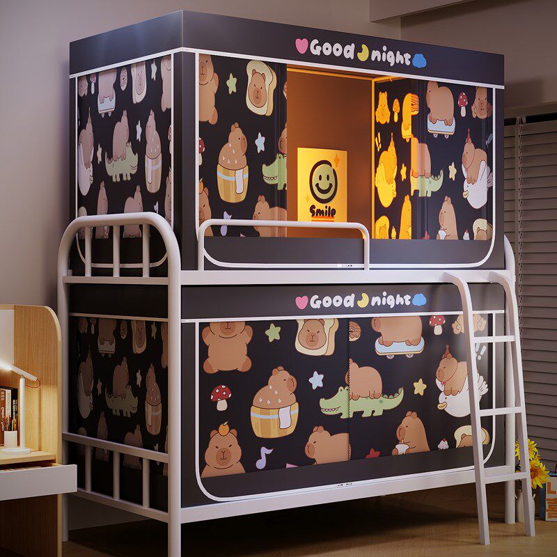 遮光床帘蚊帐一体式拉链大学生宿舍专用支架寝室上下铺单人全封闭