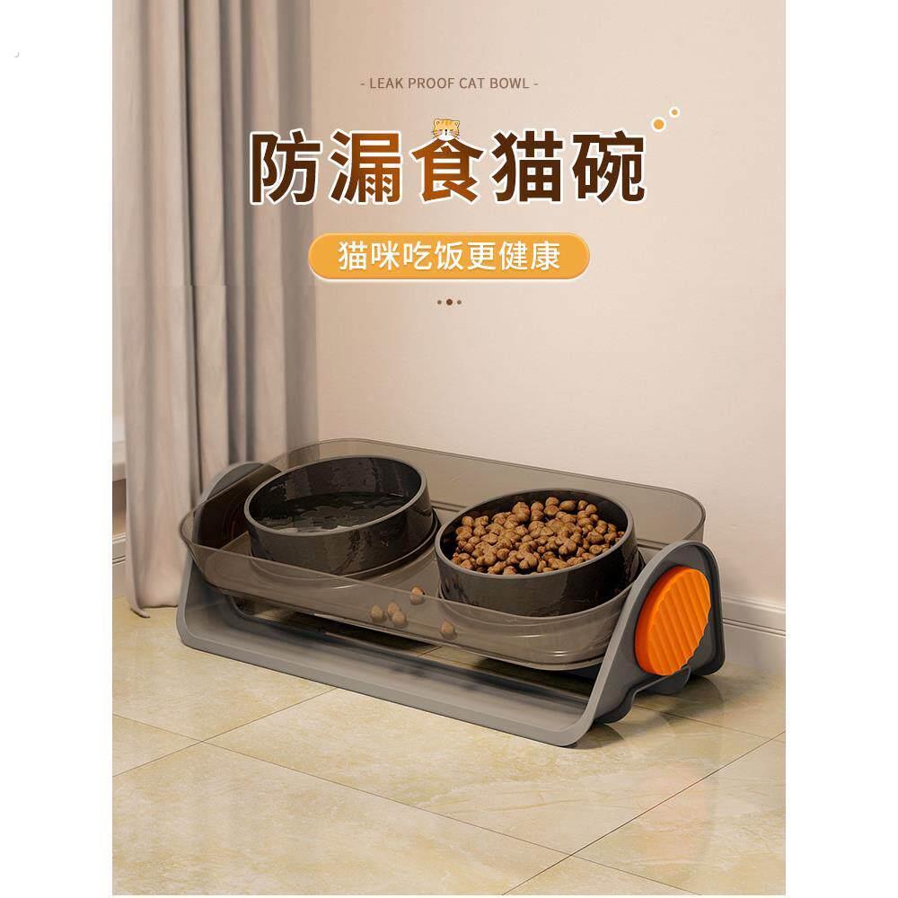 大型犬专用狗盆猫碗猫食盆陶瓷猫粮黑碗猫饭盆斜口狗狗碗食盆不易