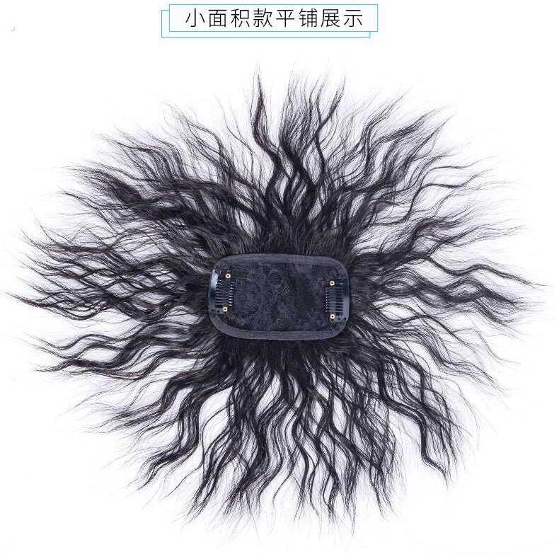 卷发补发女假发片头顶补发片微卷真发款无痕蓬松遮白发中老年