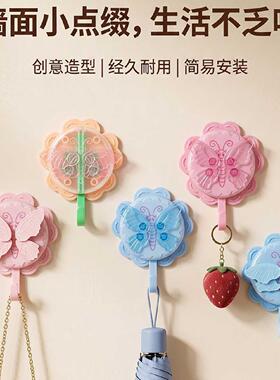 创意蝴蝶挂钩挂物翅膀展开带夜光免打孔强力粘贴室内装饰品挂钩
