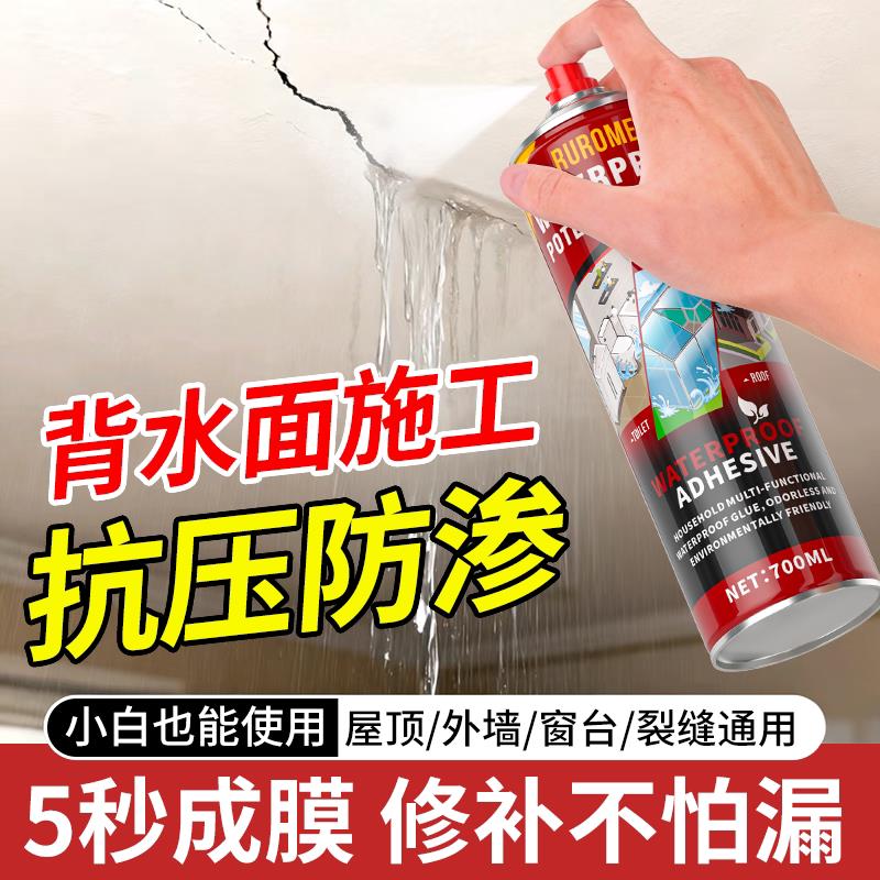 屋顶防水补漏喷剂室内背水面裂缝漏水专用修补涂料楼顶堵漏王材料