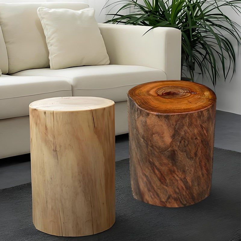 原木凳子香樟树木墩实木树桩圆凳换鞋凳创意木墩底座茶几摆件凳子
