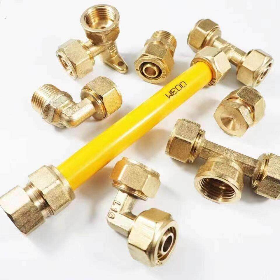 日丰铝塑管铜接头 4分直接弯通三通 四分铜管件 太阳能热水器配件