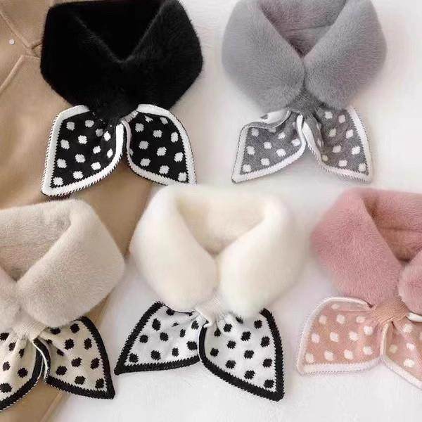 围巾女秋冬季可爱仿獭兔毛毛韩版百搭保暖交叉小燕尾毛领毛绒围脖,服饰配件/皮带/帽子/围巾,围巾/丝巾/披肩,淘宝优惠券,粉丝福利购,淘宝优惠卷