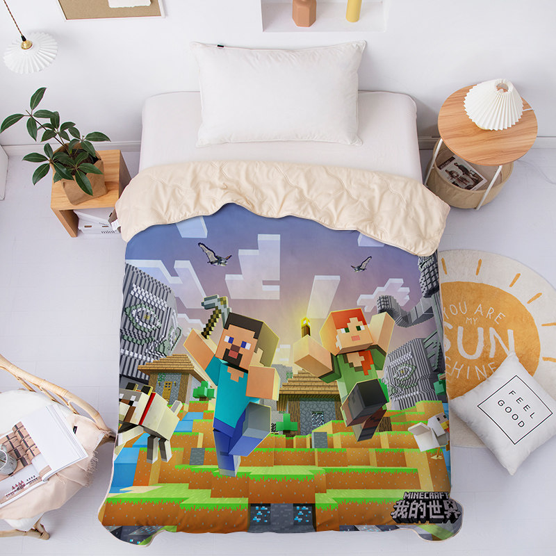 儿童卡通我的世界夏凉被空调被幼儿园夏季午睡薄被子可水洗小被芯