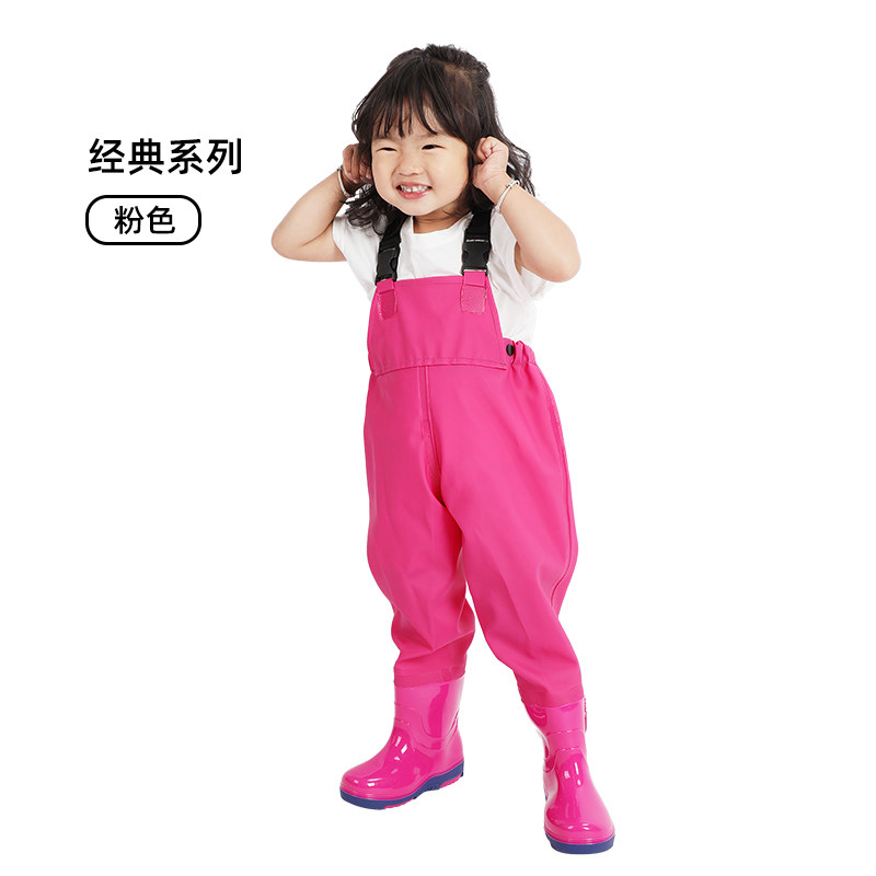 儿童赶海装备下水裤幼儿园沙滩防水裤半身下水衣小孩玩水抓鱼雨裤