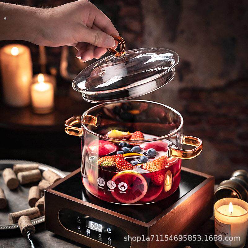 大容量煮红酒专用锅具套装明火电陶炉耐高温玻璃锅围炉热红酒汤锅