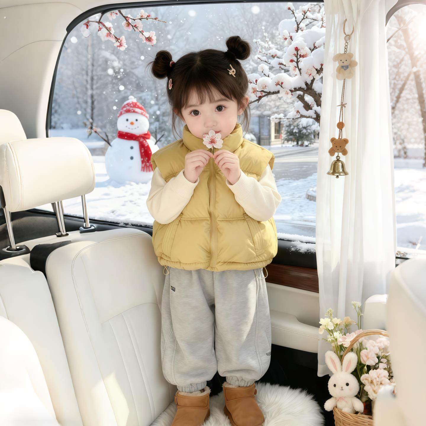 女童超好看羽绒棉服保暖马甲外穿冬2025新款宝宝冬装加厚背心外套