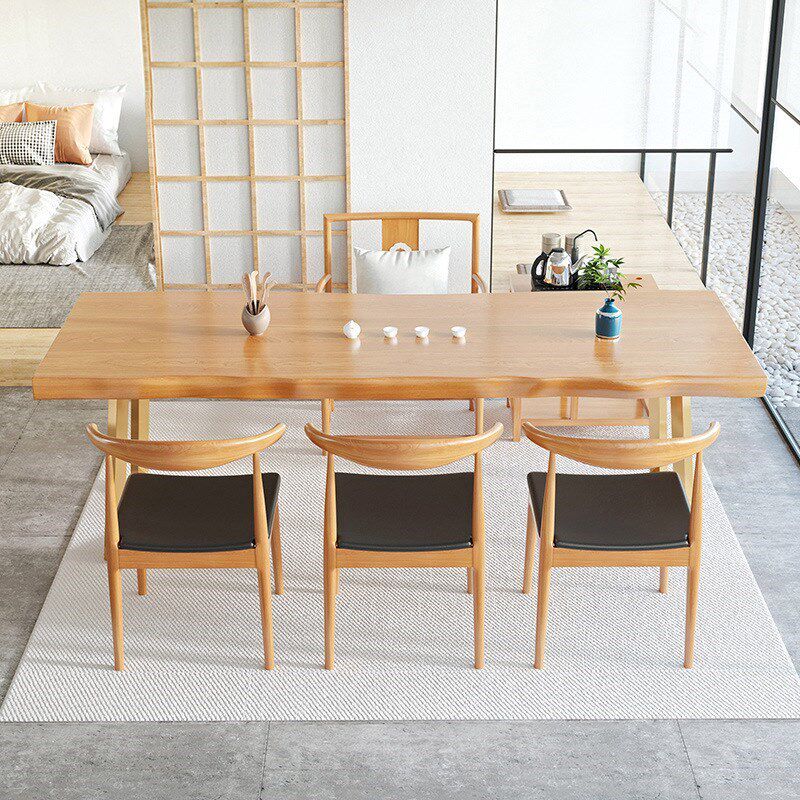 新中式禅意实木茶桌 家用铁艺泡茶桌椅组合 办公室大板接待洽谈桌