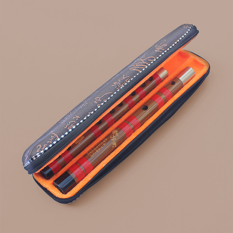 【辰音】笛子皮包笛盒笛包 竹笛皮革书法 一支装笛子包