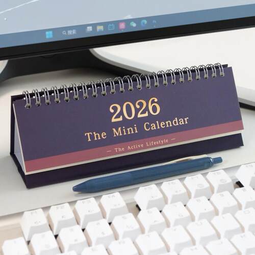 2026年新款打卡小台历简约商务桌面迷你自律日历每日可记事备忘录