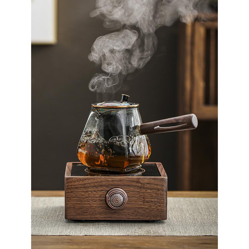 胡桃电陶瓷炉家用室内加厚玻璃耐高温茶壶茶水分离茶壶提梁壶