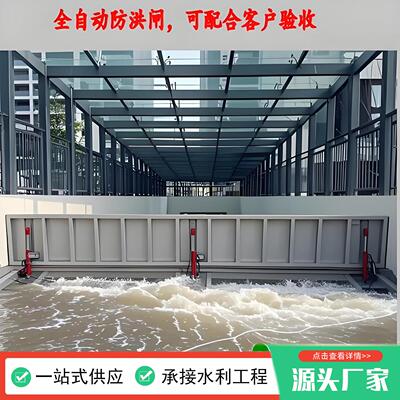 不锈钢挡水板防洪车库地铁口挡水闸门防洪防汛挡水板液压翻板门