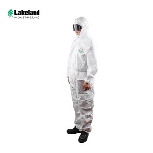 雷克兰防护服带帽连体防静电防飞沫防液体飞溅防化耐酸碱隔离衣