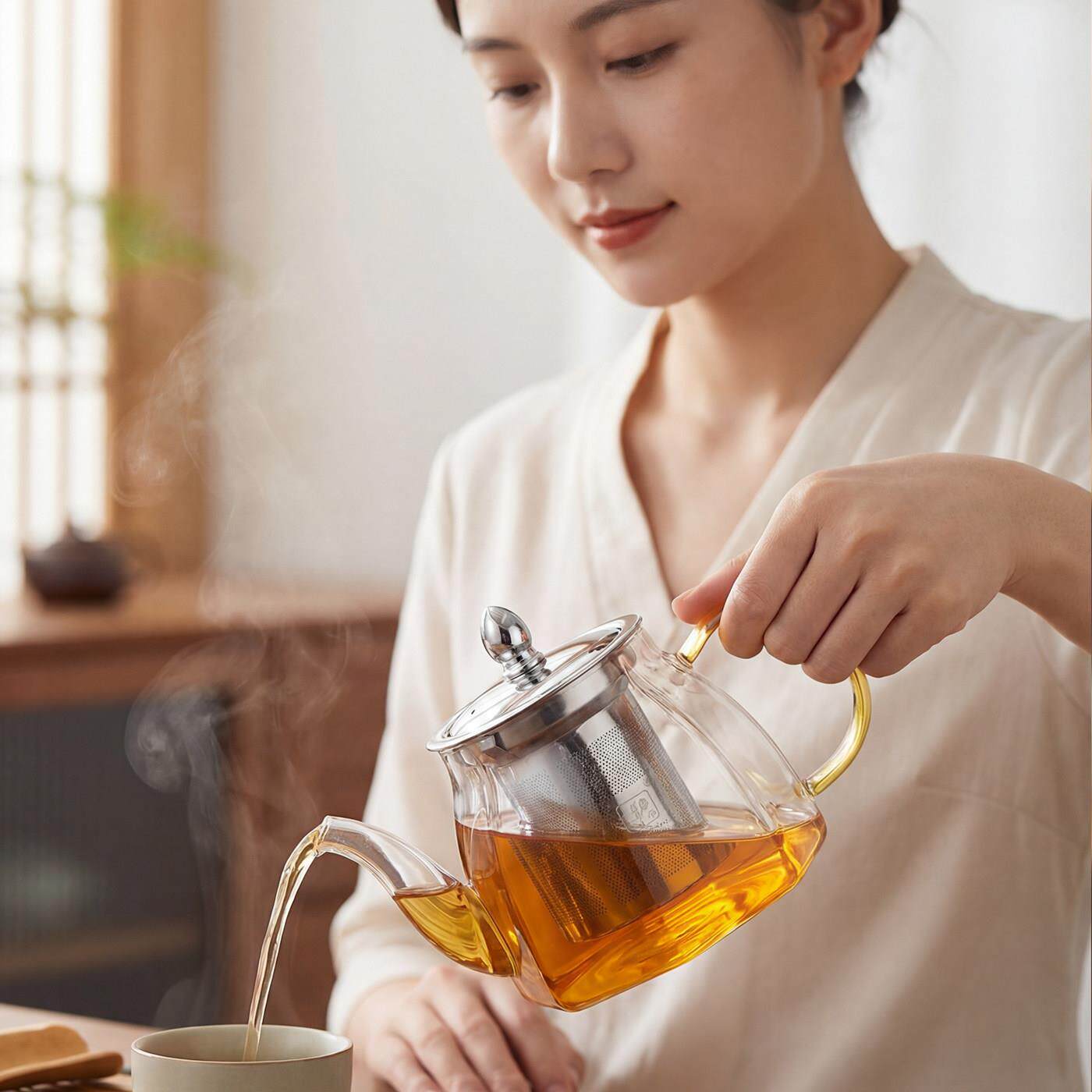 玻璃茶壶加厚耐高温茶水分离不锈钢泡茶壶单壶带滤网煮茶壶茶具壶