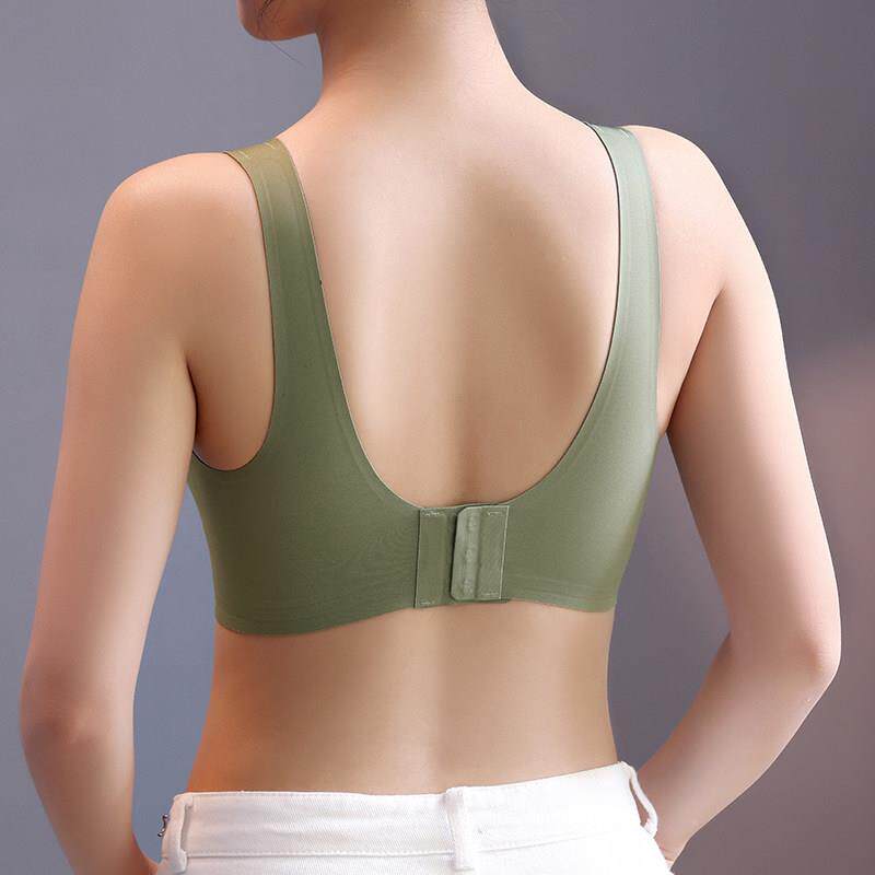 乳胶内衣女无痕无钢圈背心式文胸调整聚拢收副乳运动防震胸罩夏季