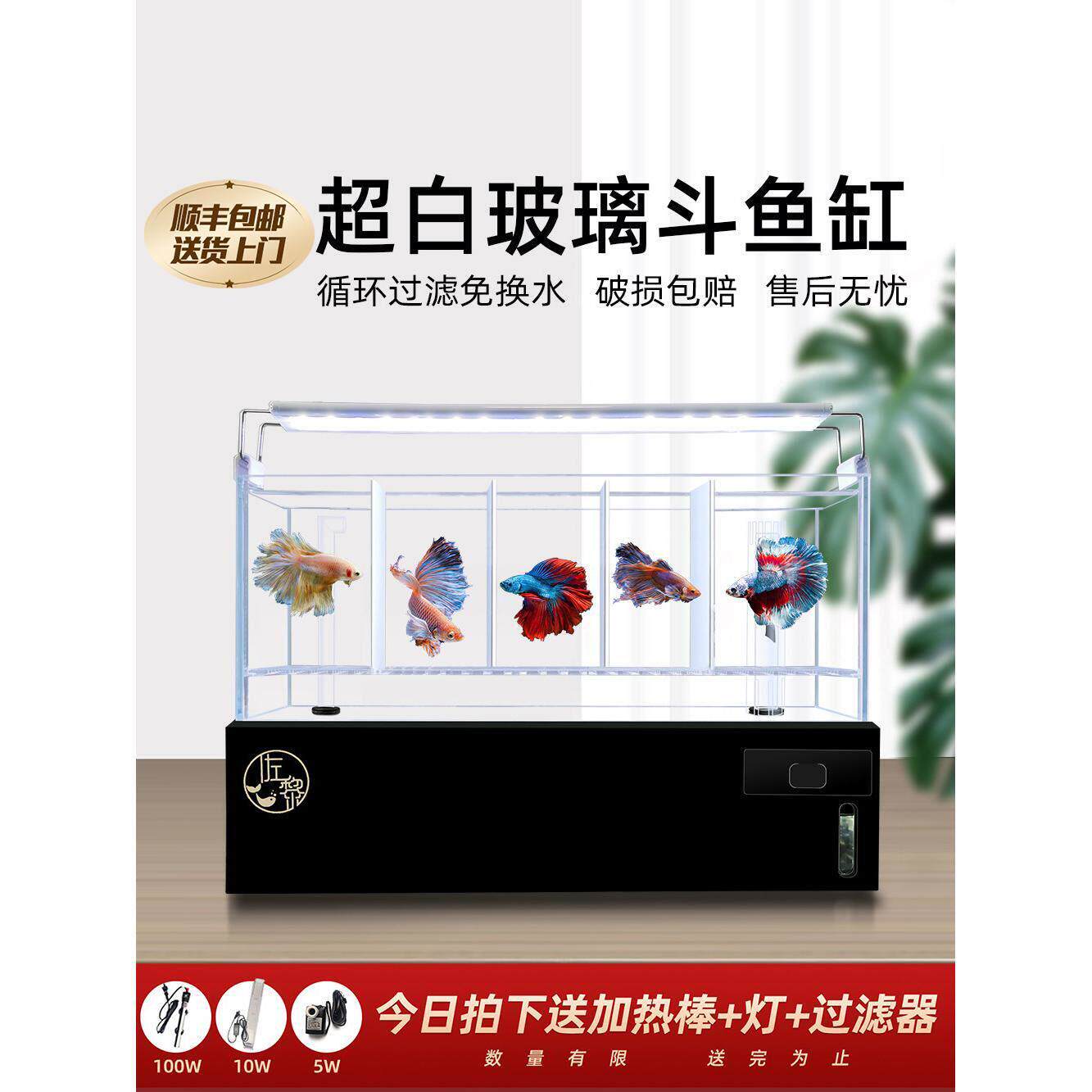 斗鱼排缸泰国专用玻璃缸多格底过滤整套组缸系统缸懒人鱼缸免换水