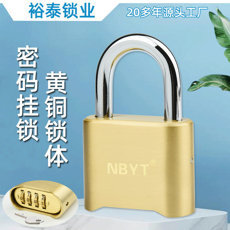 【源头工厂】NBYT黄铜密码锁挂锁特大号门车挂锁50mm现货D5201图片