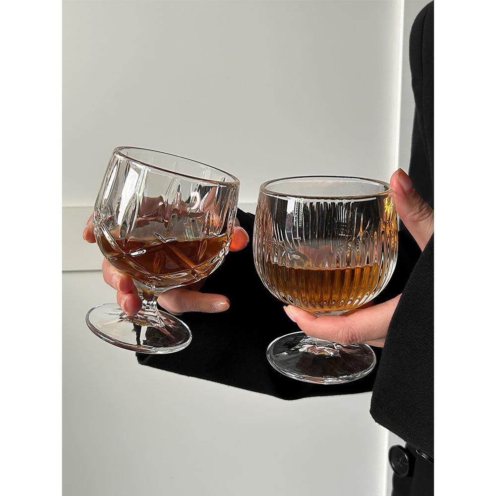 新款ins风小众法式高脚杯复古高颜值家用女果汁杯酒杯玻璃水杯子,餐饮具,玻璃杯,淘宝优惠券,粉丝福利购,淘宝优惠卷