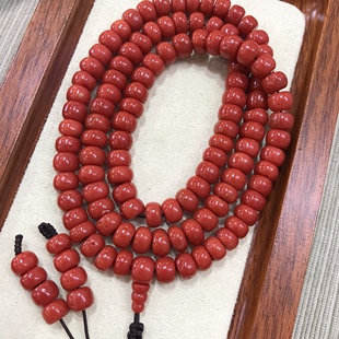 元娘子红珊瑚沙丁鼓珠108佛珠手串