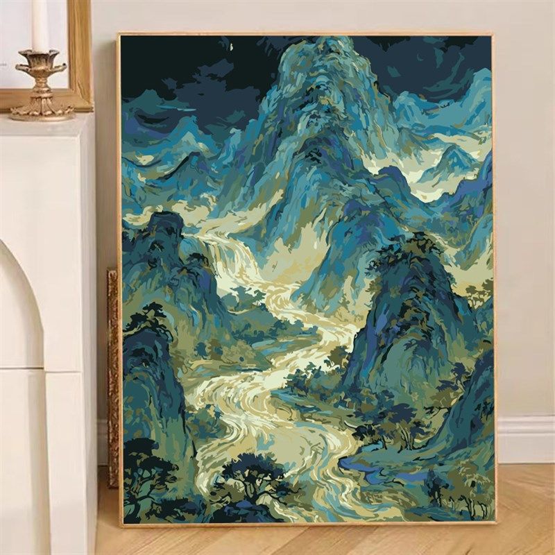 古风数字油画diy中国风手工填色画画治愈解压丙烯画挂画生日礼物,家居饰品,DIY/数字油画,淘宝优惠券,粉丝福利购,淘宝优惠卷