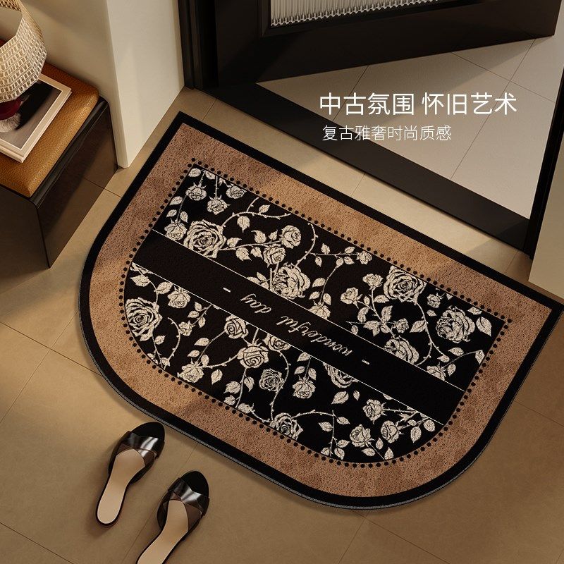 中古风轻奢高级感入户门地垫丝圈门口地毯门垫进门可裁剪耐脏脚垫,居家布艺,入户地垫,淘宝优惠券,粉丝福利购,淘宝优惠卷