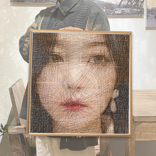 彩色钉子绕线画diy创意画像定制做照片真人物情侣送男女生日礼物