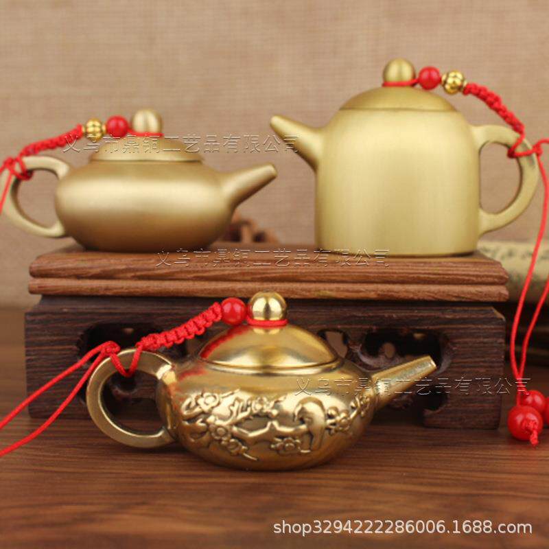 黄铜指尖壶迷你把把壶袖珍小茶壶手把件茶宠摆件麻将地摊小铜件