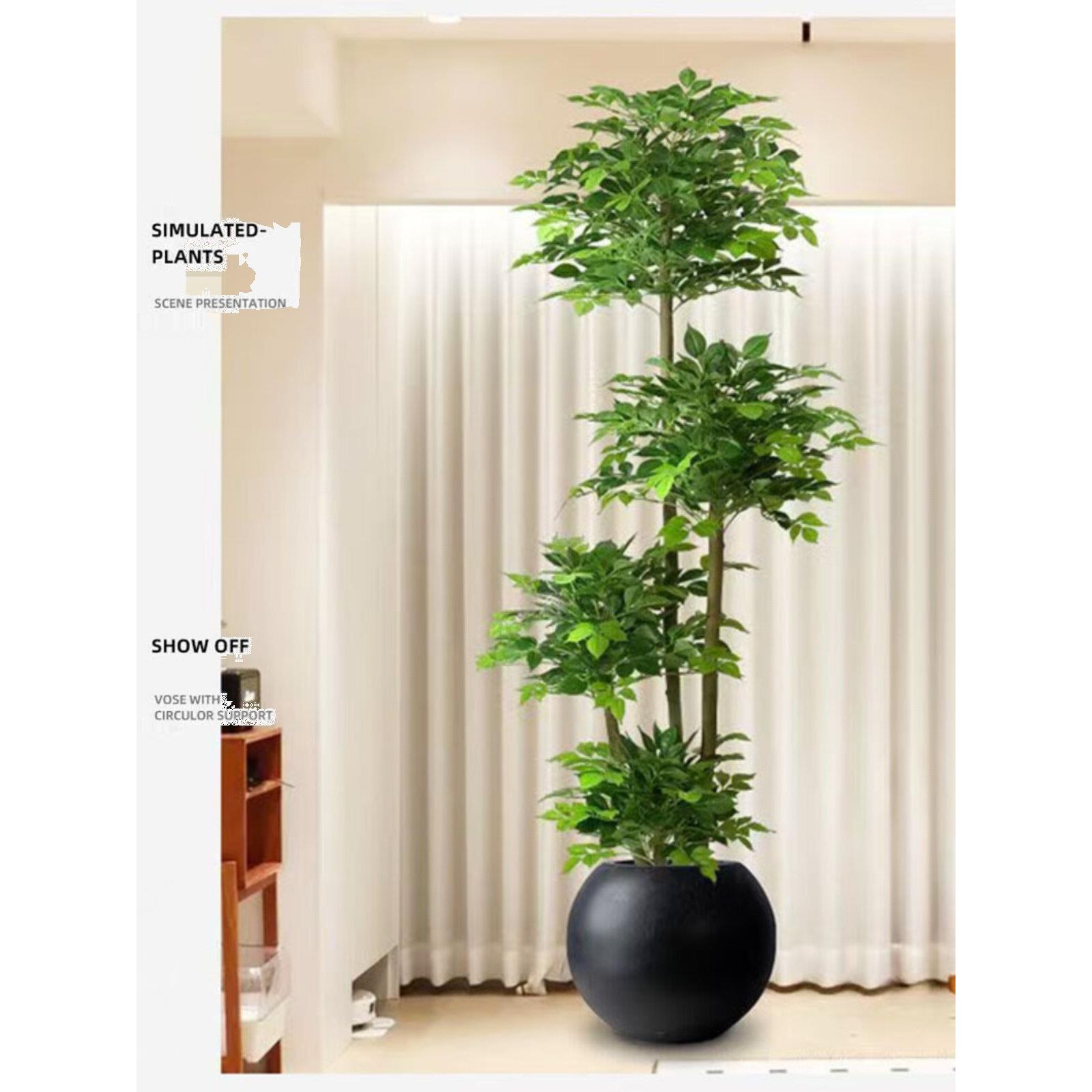 轻型豪华模拟绿色植物快乐树室内客厅落地式装饰品窗户大型彷生植