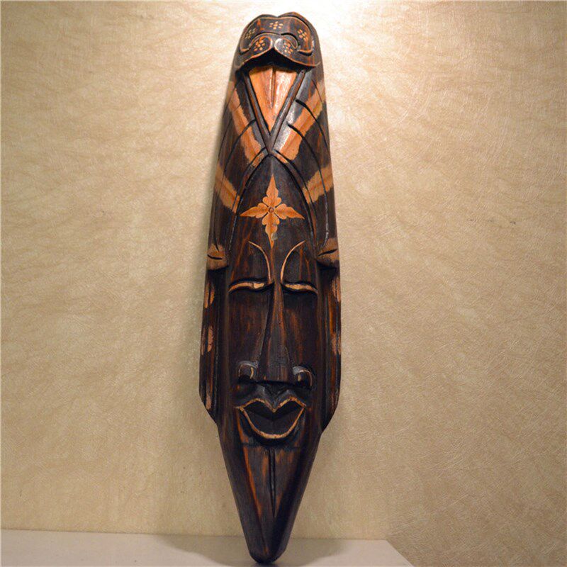 东南亚风格壁饰挂件泰国木雕非洲脸谱面具创意复古酒吧酒店装饰