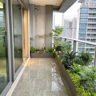 定制户外不锈钢花箱阳台组合露台铁艺花盆树池移动成品花槽种植箱