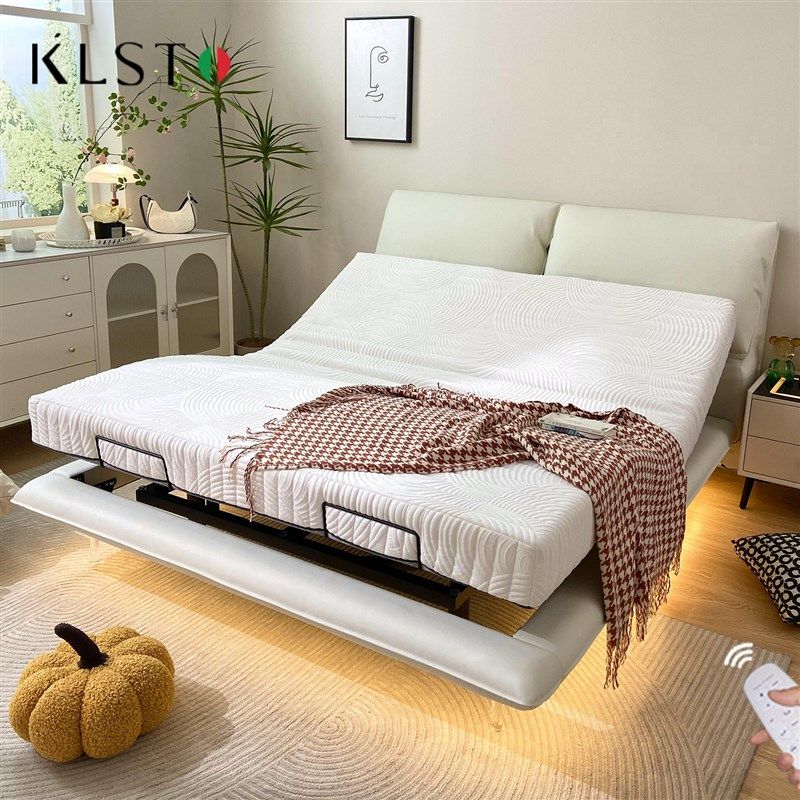 多功能智能电动大象耳朵悬浮床现简约双人极简网红奶油风皮床,住宅家具,电动/智能床,淘宝优惠券,粉丝福利购,淘宝优惠卷