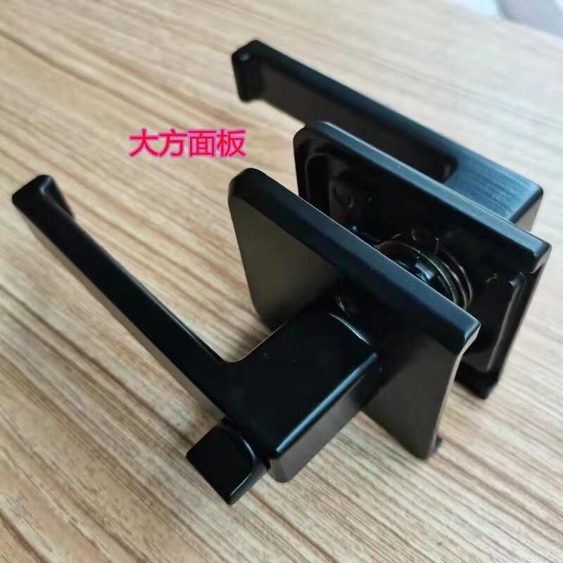 平开门锁极窄铝合金玻璃门把手通用型卫生间办公室门白黑色实心锁