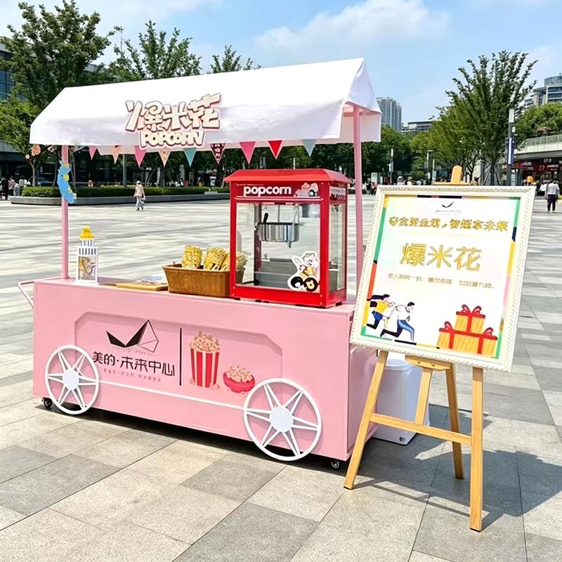 移动餐车摆摊小推车促销售卖花车夜市流动地摊车集市摊位架小吃车
