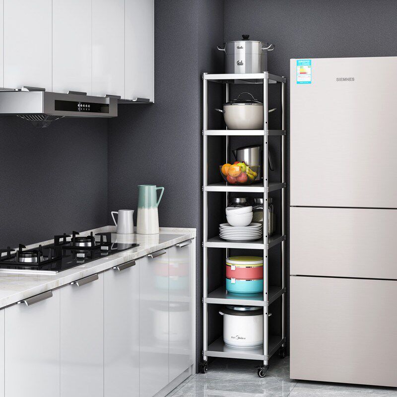 厨房夹缝置物架带轮子落地多层收纳架两层50x40宽35cm微波炉架子,厨房/烹饪用具,微波炉置物架,淘宝优惠券,粉丝福利购,淘宝优惠卷
