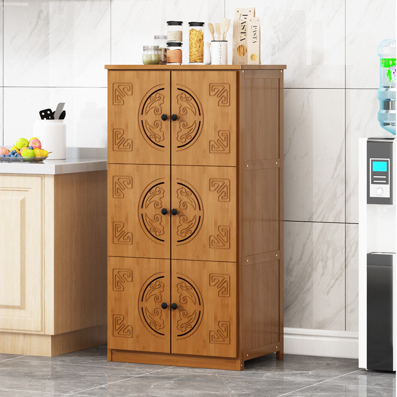 厨房餐柜碗盘柜多层收纳柜带门厨房柜楠竹简易酒柜落地实木收纳柜,住宅家具,餐边柜,淘宝优惠券,粉丝福利购,淘宝优惠卷