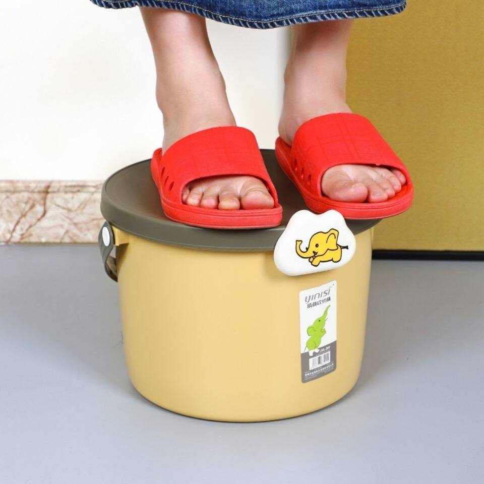 幼儿园桶凳小凳子儿童收纳桶塑料带盖子多功能可坐洗澡凳储物桶加