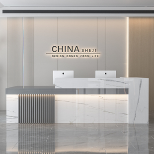 前台接待台医院导诊台烤漆定制工作台公司吧台美容院便利店收银台