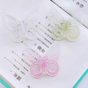 蝴蝶亚克力留言夹照片夹透明大夹子文件试卷夹少女装饰便签夹可爱