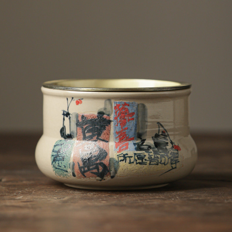 锦灰堆手绘建水茶洗家用陶瓷茶渣缸茶水缸茶具配件废水桶水盂水洗,餐饮具,茶道/零配,淘宝优惠券,粉丝福利购,淘宝优惠卷