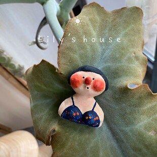 车载扩香石手作个性创意童趣小胖妞出风口香水夹车内装饰摆件香氛